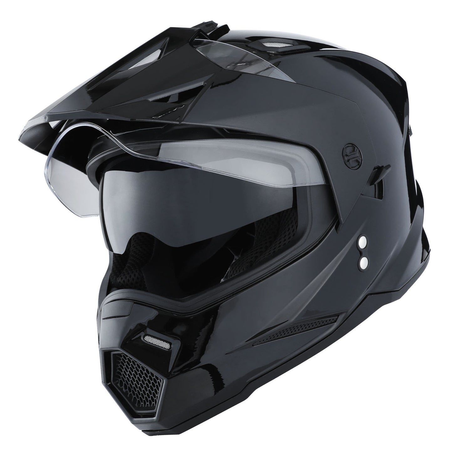1Storm Dual Sport Motorcycle Motocross Off Road Full Face Helmet Dual Visor: HF802
