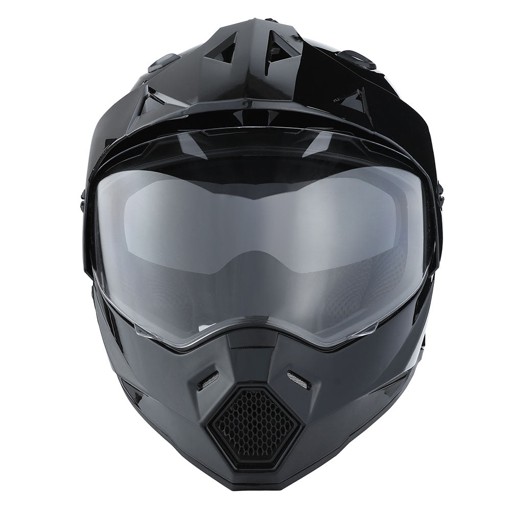 1Storm Dual Sport Motorcycle Motocross Off Road Full Face Helmet Dual Visor HF802 + Motorcycle Bluetooth Headset