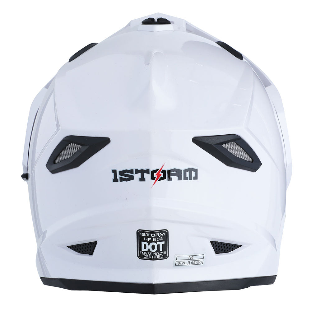 1Storm Dual Sport Motorcycle Motocross Off Road Full Face Helmet Dual Visor: HF802