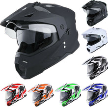 1Storm Dual Sport Motorcycle Motocross Off Road Full Face Helmet Dual Visor: HF802