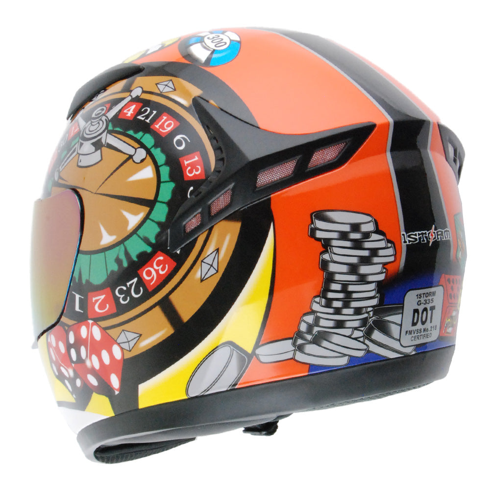 1STORM MOTORCYCLE FULL FACE HELMET BIKE BOOSTER HG335CLS