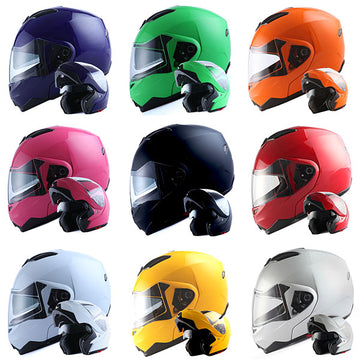 1Storm Motorcycle Street Bike Modular/Flip up Dual Visor/Sun Shield Full Face Helmet: HG339