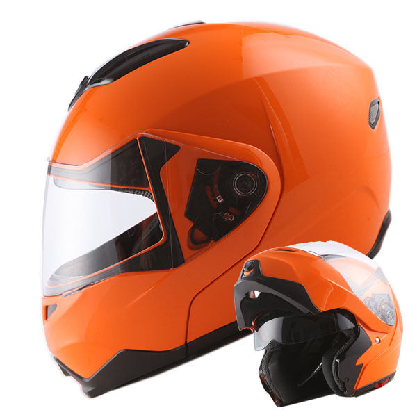 1Storm Motorcycle Street Bike Modular/Flip up Dual Visor/Sun Shield Full Face Helmet: HG339