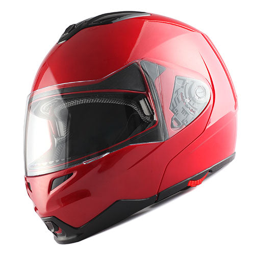 1Storm Motorcycle Street Bike Modular/Flip up Dual Visor/Sun Shield Full Face Helmet: HG339