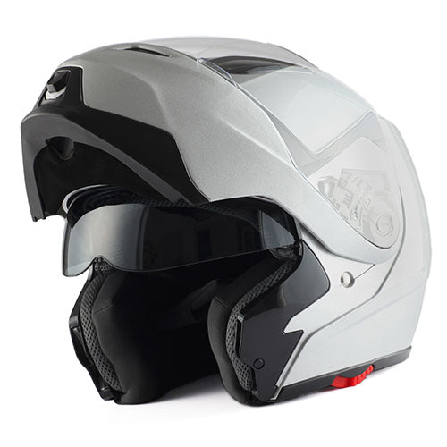 1Storm Motorcycle Street Bike Modular/Flip up Dual Visor/Sun Shield Full Face Helmet: HG339