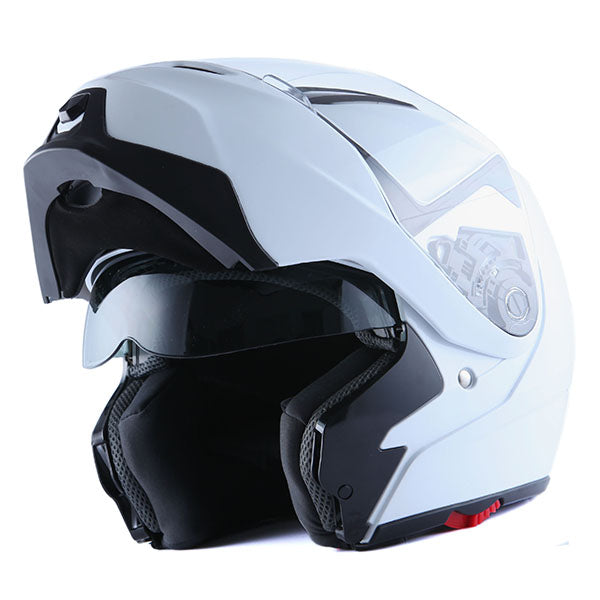 1Storm Motorcycle Street Bike Modular/Flip up Dual Visor/Sun Shield Full Face Helmet: HG339