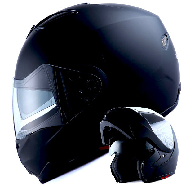 1Storm Motorcycle Street Bike Modular/Flip up Dual Visor/Sun Shield Full Face Helmet: HG339