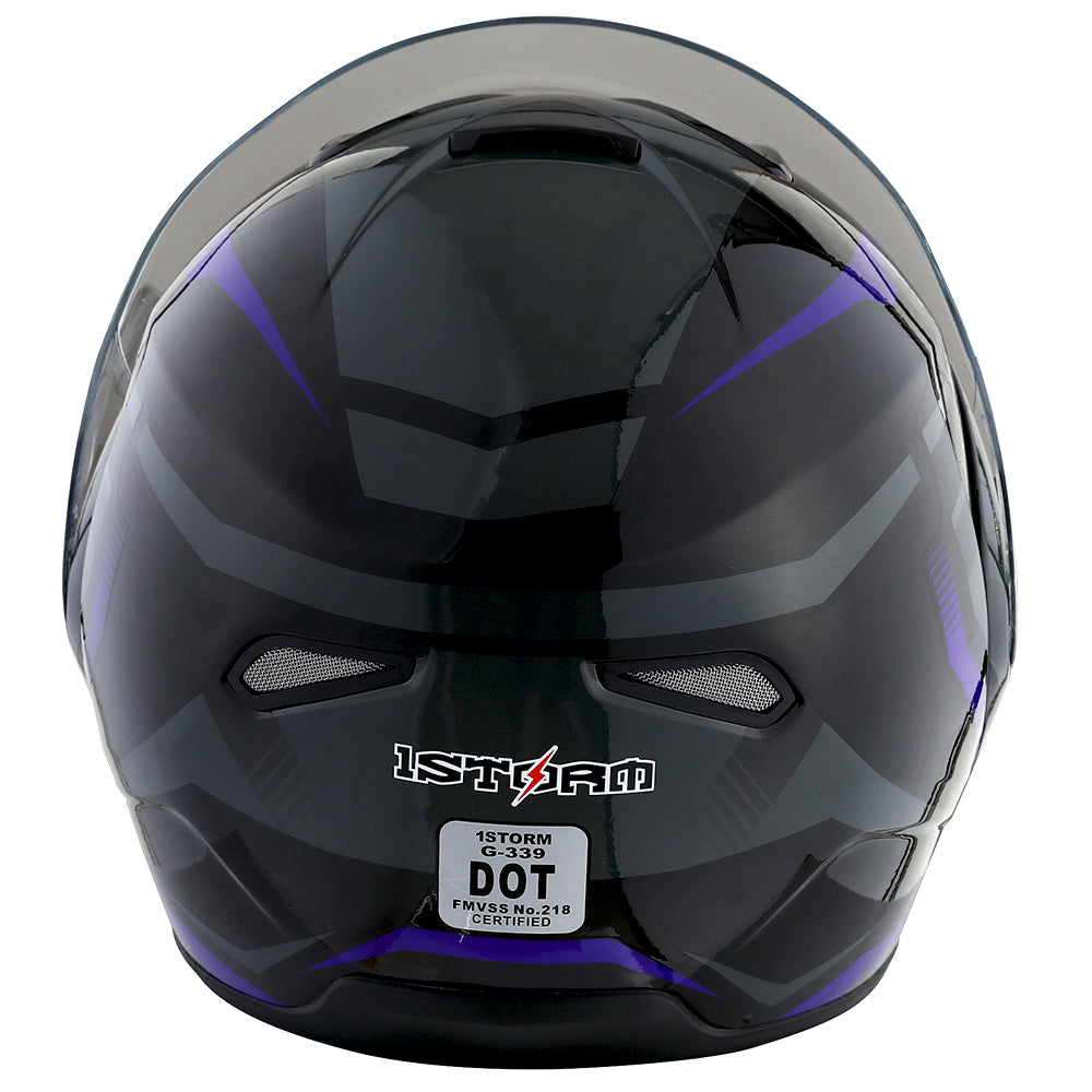 1Storm Motorcycle Street Bike Modular/Flip up Dual Visor/Sun Shield Full Face Helmet: HG339