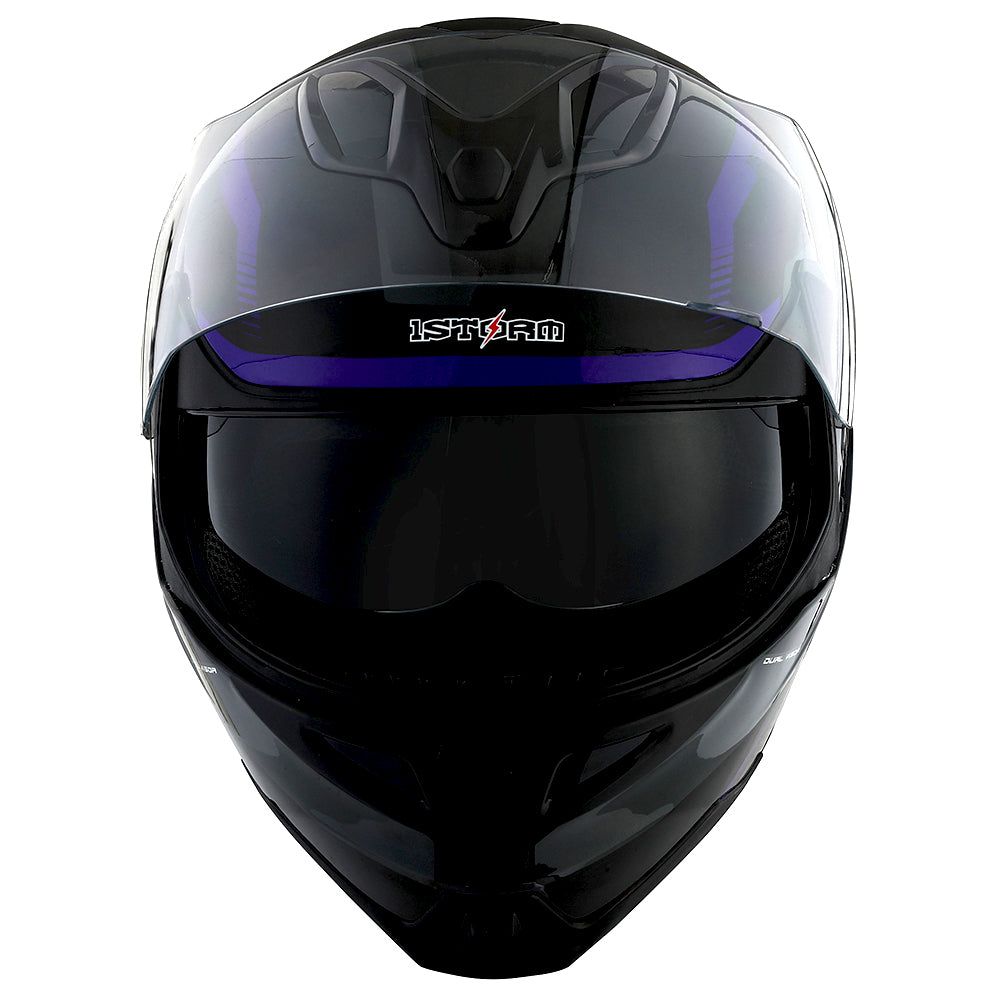 1Storm Motorcycle Street Bike Modular/Flip up Dual Visor/Sun Shield Full Face Helmet: HG339