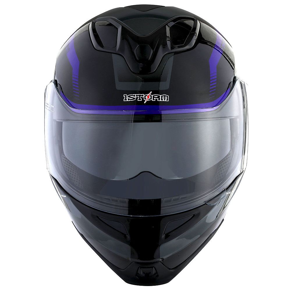 1Storm Motorcycle Street Bike Modular/Flip up Dual Visor/Sun Shield Full Face Helmet: HG339