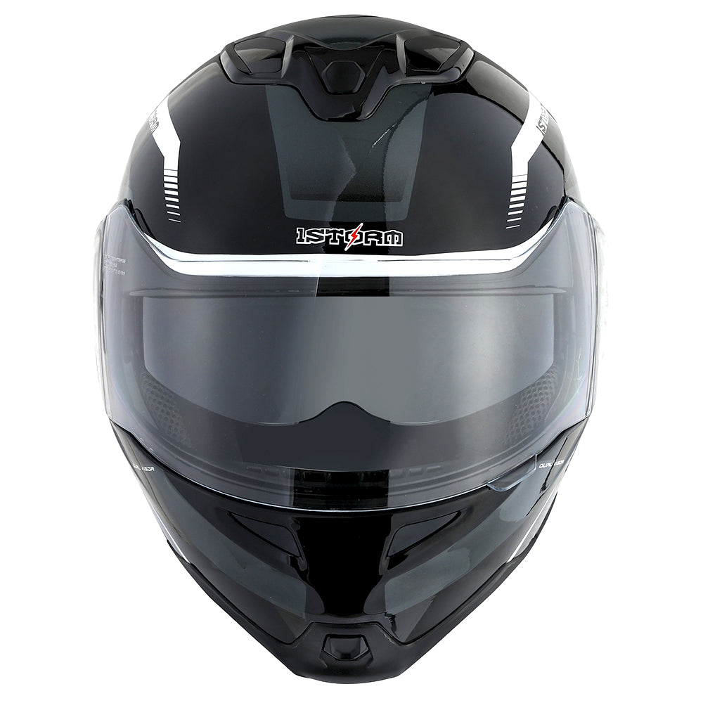 1Storm Motorcycle Street Bike Modular/Flip up Dual Visor/Sun Shield Full Face Helmet: HG339