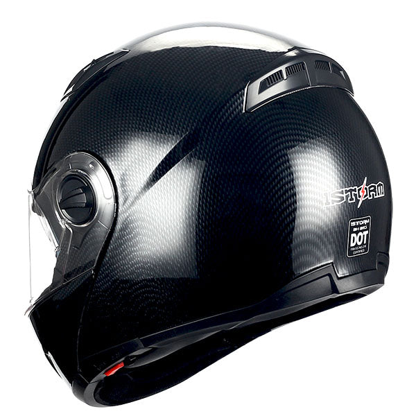 1Storm Commander Motorcycle Modular Full Face Helmet Flip up Dual Visor/Sun Shield: HJA113