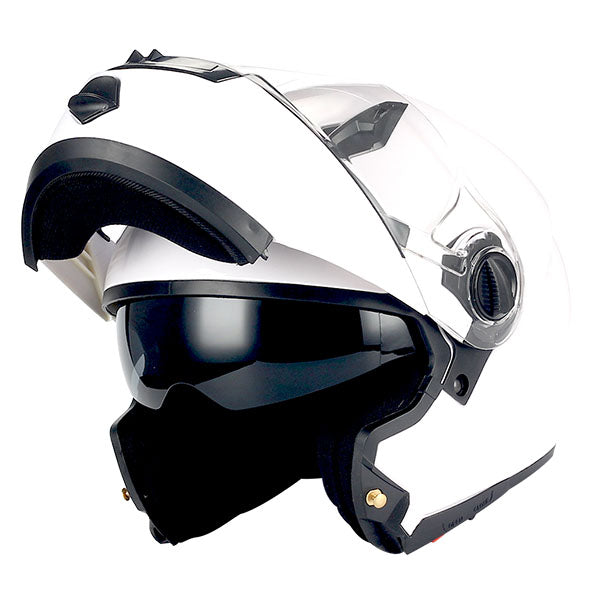 1Storm Commander Motorcycle Modular Full Face Helmet Flip up Dual Visor/Sun Shield: HJA113