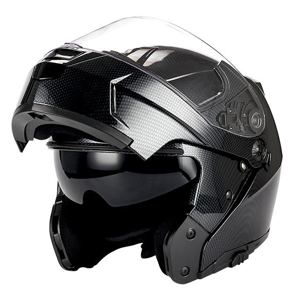 1Storm Motorcycle Street Bike Modular/Flip up Dual Visor Sun Shield Full Face Helmet: HJA119