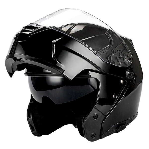 1Storm Motorcycle Street Bike Modular/Flip up Dual Visor Sun Shield Full Face Helmet: HJA119