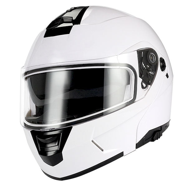 1Storm Motorcycle Street Bike Modular/Flip up Dual Visor Sun Shield Full Face Helmet: HJA119