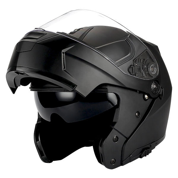 1Storm Motorcycle Street Bike Modular/Flip up Dual Visor Sun Shield Full Face Helmet: HJA119