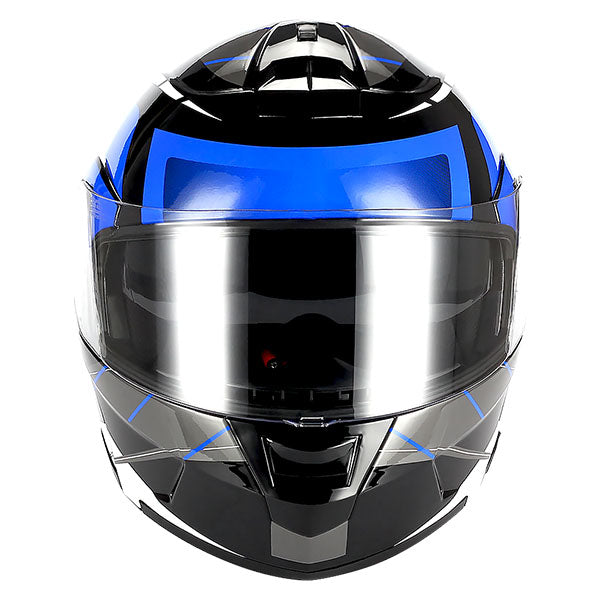 1Storm Motorcycle Street Bike Modular/Flip up Dual Visor Sun Shield Full Face Helmet: HJA119