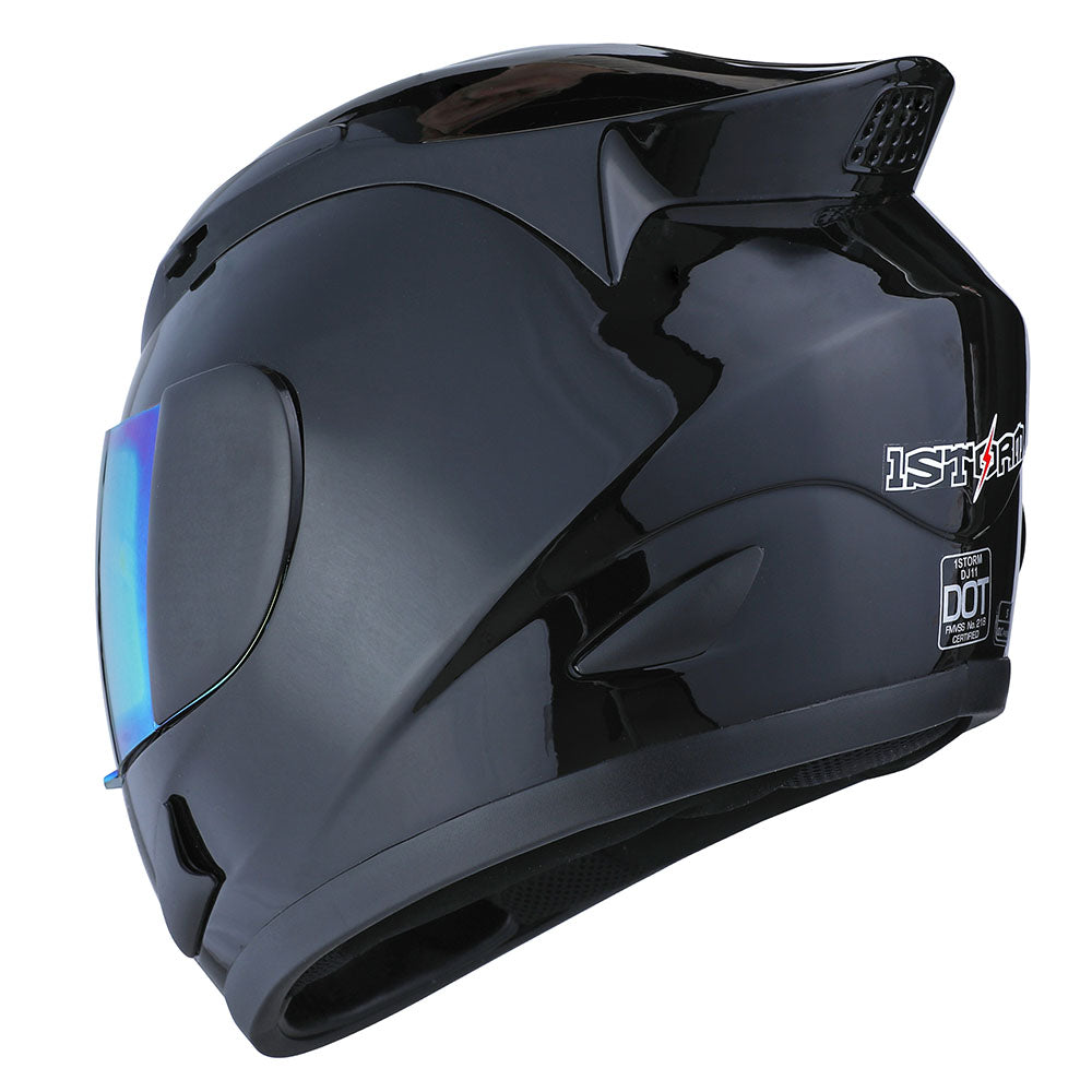 1Storm Motorcycle Bike Full Face Helmet Mechanic HJDJ11 + Motorcycle Bluetooth Headset