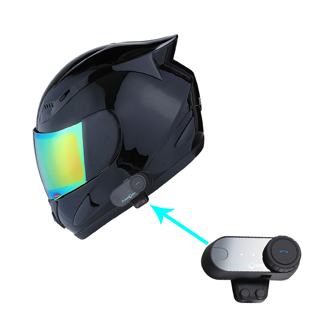 1Storm Motorcycle Bike Full Face Helmet Mechanic HJDJ11 + Motorcycle Bluetooth Headset