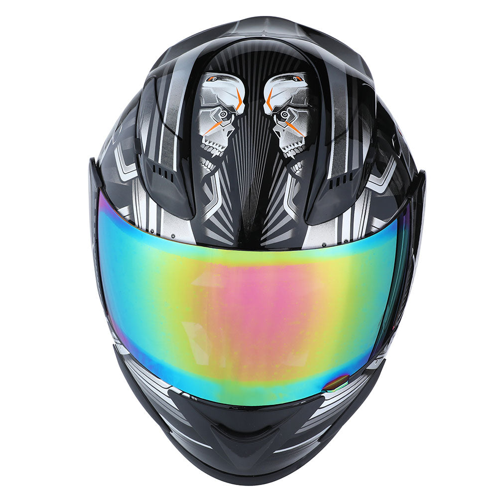 1Storm Motorcycle Bike Full Face Helmet Mechanic HJDJ11 + Motorcycle Bluetooth Headset