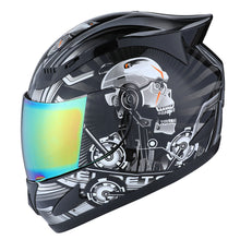 1Storm Motorcycle Bike Full Face Helmet Mechanic HJDJ11 + Motorcycle Bluetooth Headset