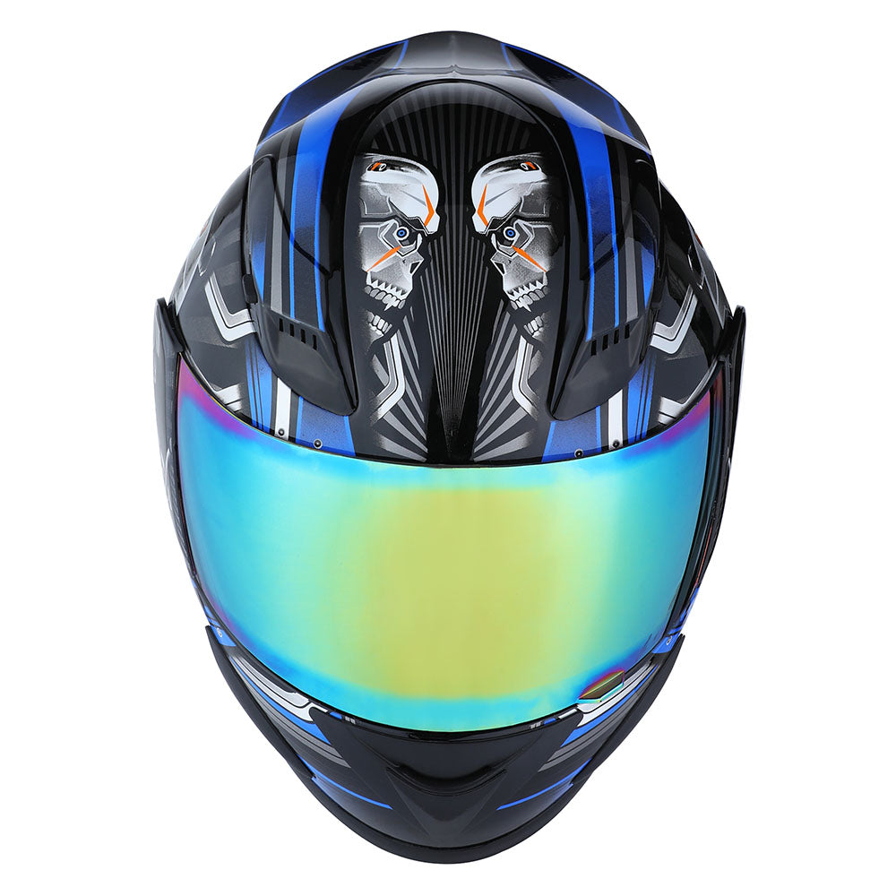 1Storm Motorcycle Bike Full Face Helmet Mechanic HJDJ11 + Motorcycle Bluetooth Headset
