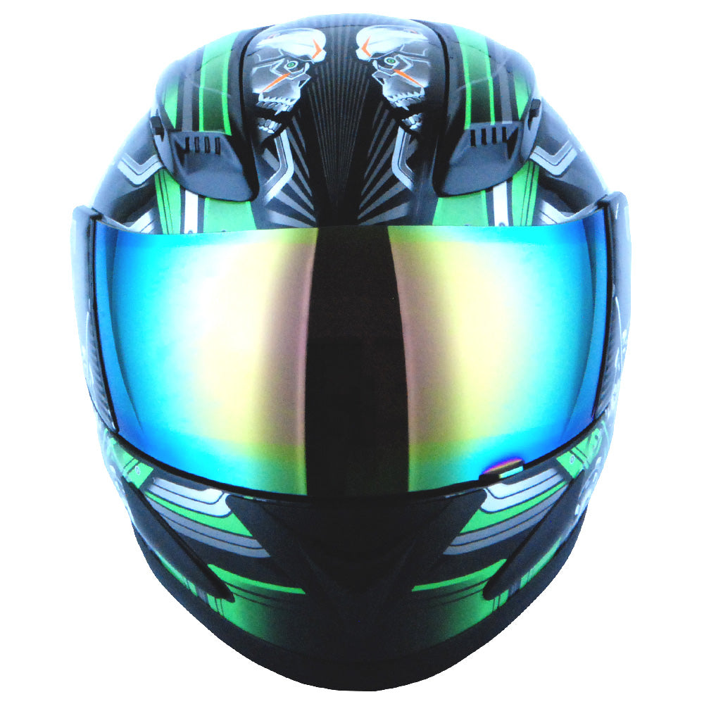 1Storm Motorcycle Bike Full Face Helmet Mechanic HJDJ11 + Motorcycle Bluetooth Headset