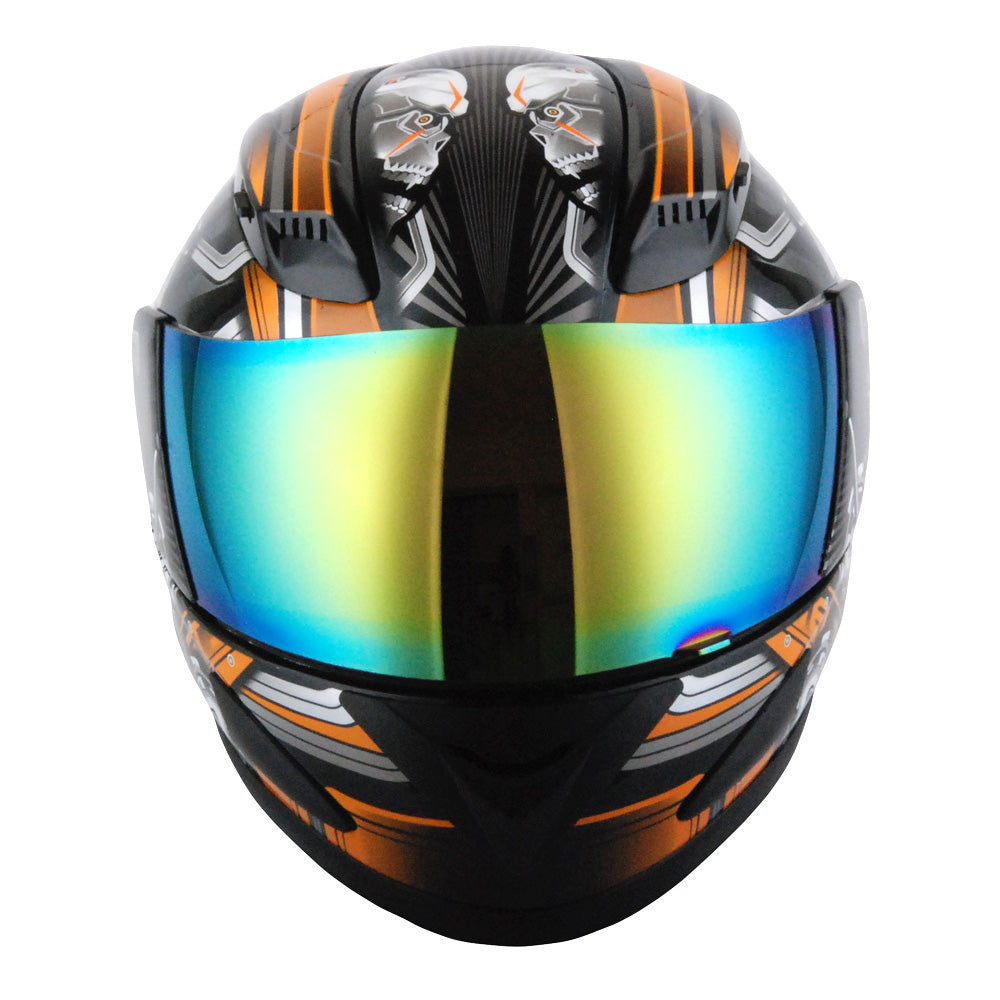 1Storm Motorcycle Bike Full Face Helmet Mechanic HJDJ11 + Motorcycle Bluetooth Headset