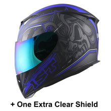 1Storm Motorcycle Full Face Helmet Skull King + One Extra Clear Shield: HJK311