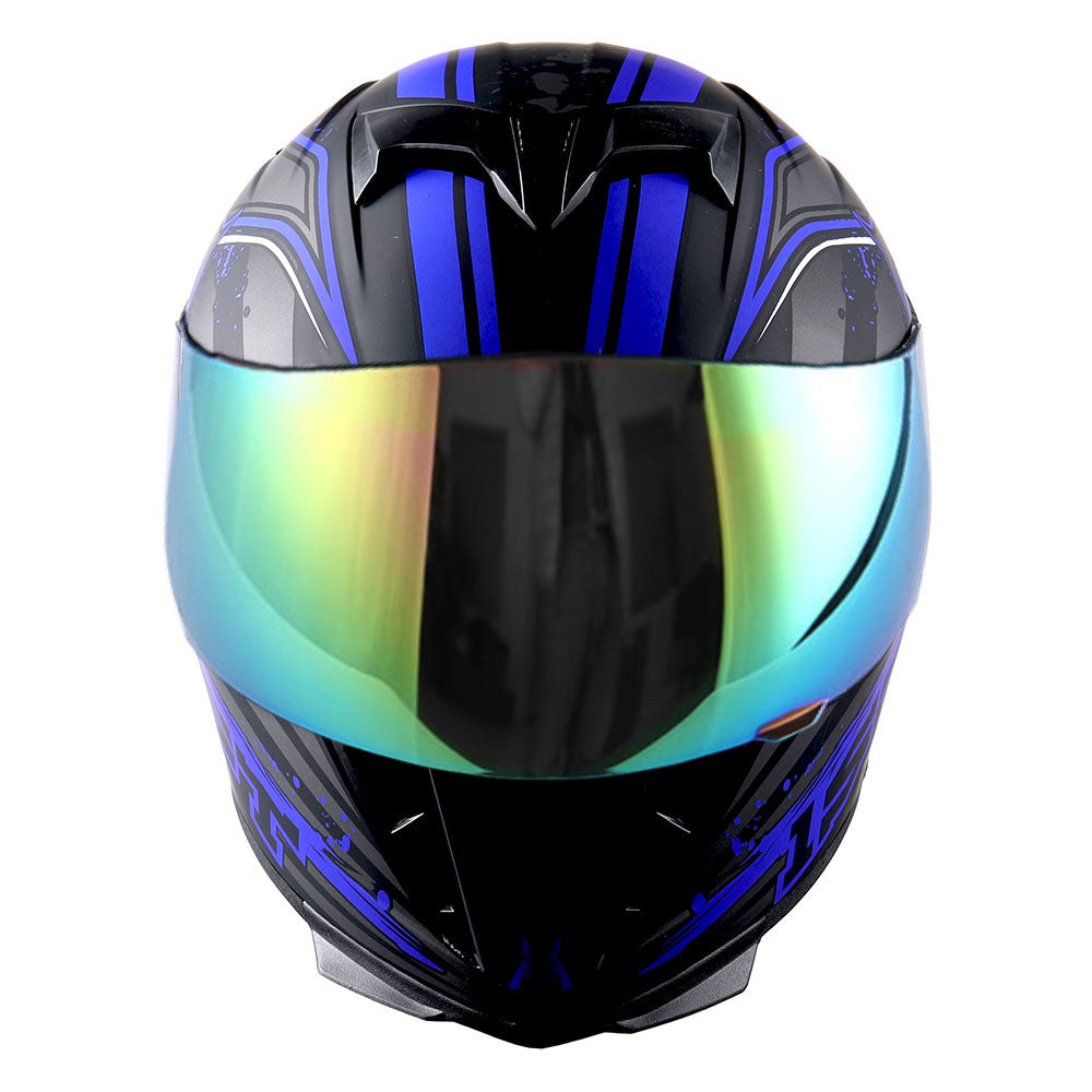 1Storm Motorcycle Full Face Helmet Skull King + One Extra Clear Shield: HJK311