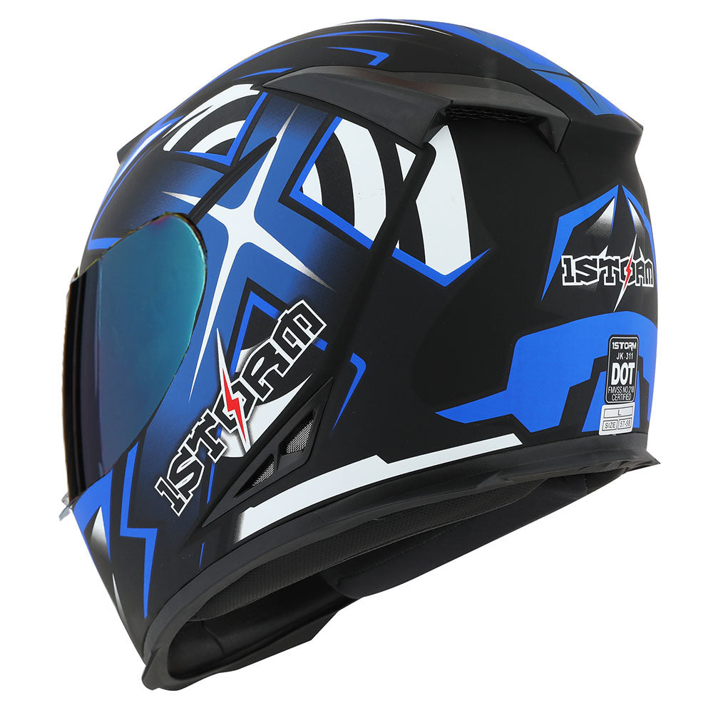 1Storm Motorcycle Full Face Helmet Skull King + One Extra Clear Shield: HJK311