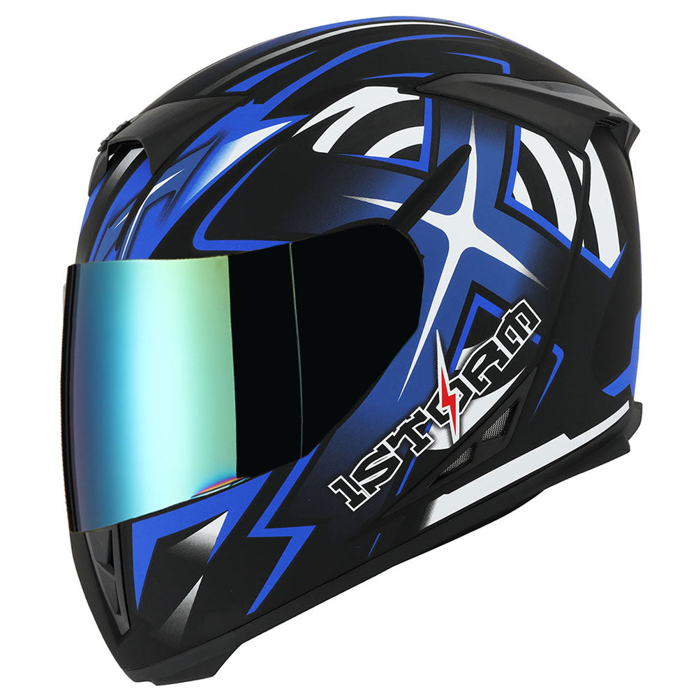 1Storm Motorcycle Full Face Helmet Skull King + One Extra Clear Shield: HJK311
