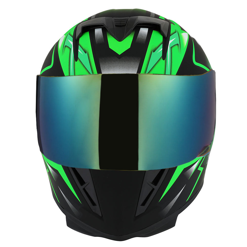 1Storm Motorcycle Full Face Helmet Skull King + One Extra Clear Shield: HJK311