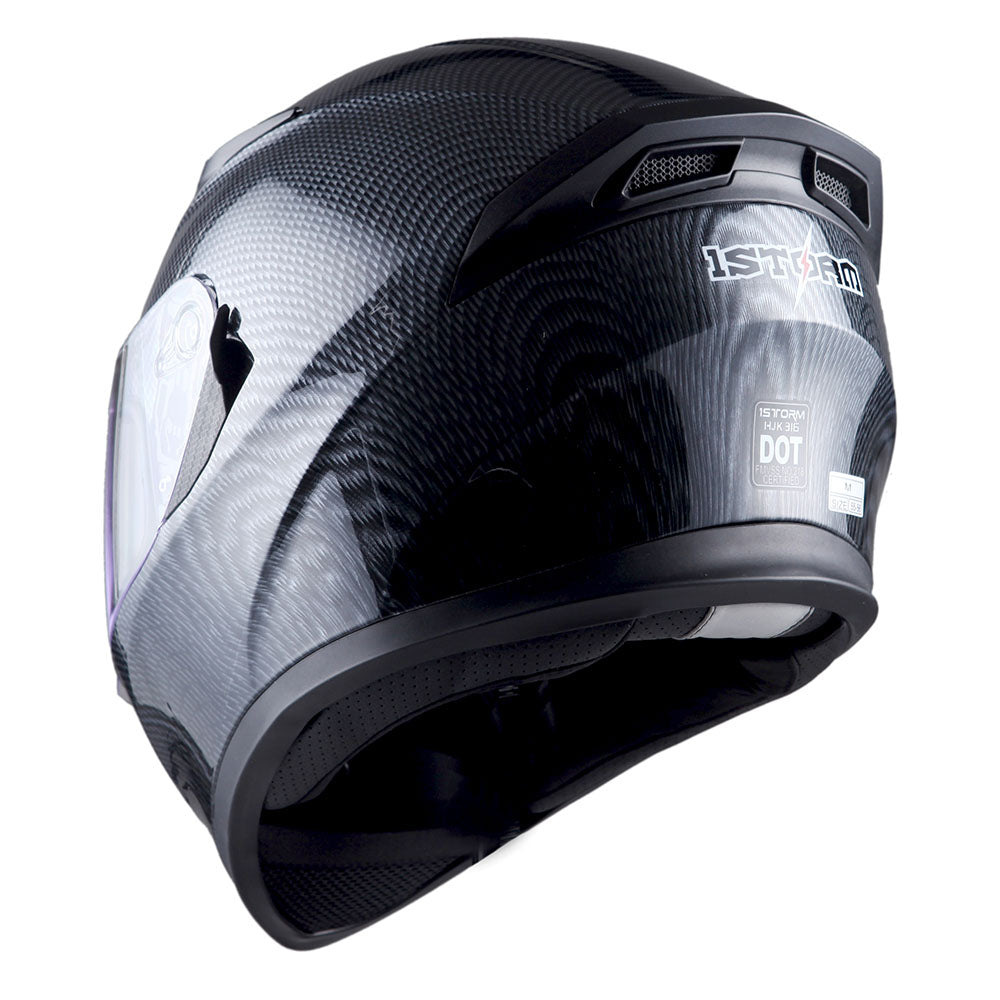 1Storm Motorcycle Full Face Flip up Dual Visor Helmet + Spoiler + Motorcycle Bluetooth Headset: HJK316