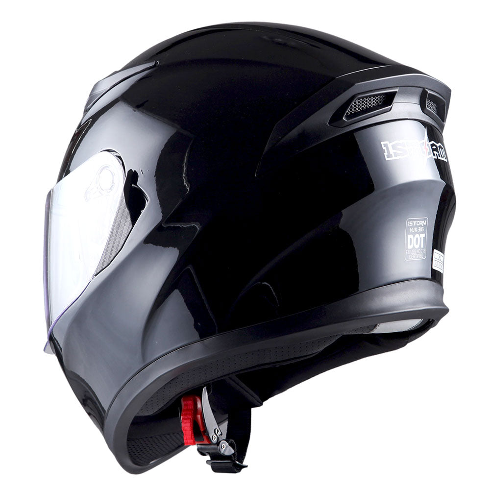 1Storm Motorcycle Full Face Flip up Dual Visor Helmet + Spoiler + Motorcycle Bluetooth Headset: HJK316