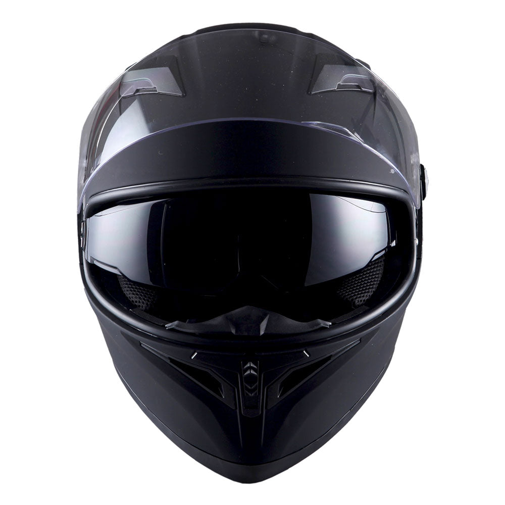 1Storm Motorcycle Full Face Flip up Dual Visor Helmet + Spoiler + Motorcycle Bluetooth Headset: HJK316