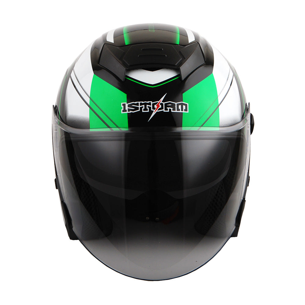 1Storm Motorcycle Open Face Helmet Scooter ClassicL Knight Bike Dual Lens/Sun Visor: HJK526