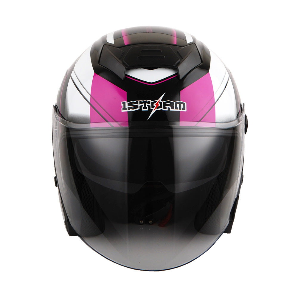 1Storm Motorcycle Open Face Helmet Scooter ClassicL Knight Bike Dual Lens/Sun Visor: HJK526