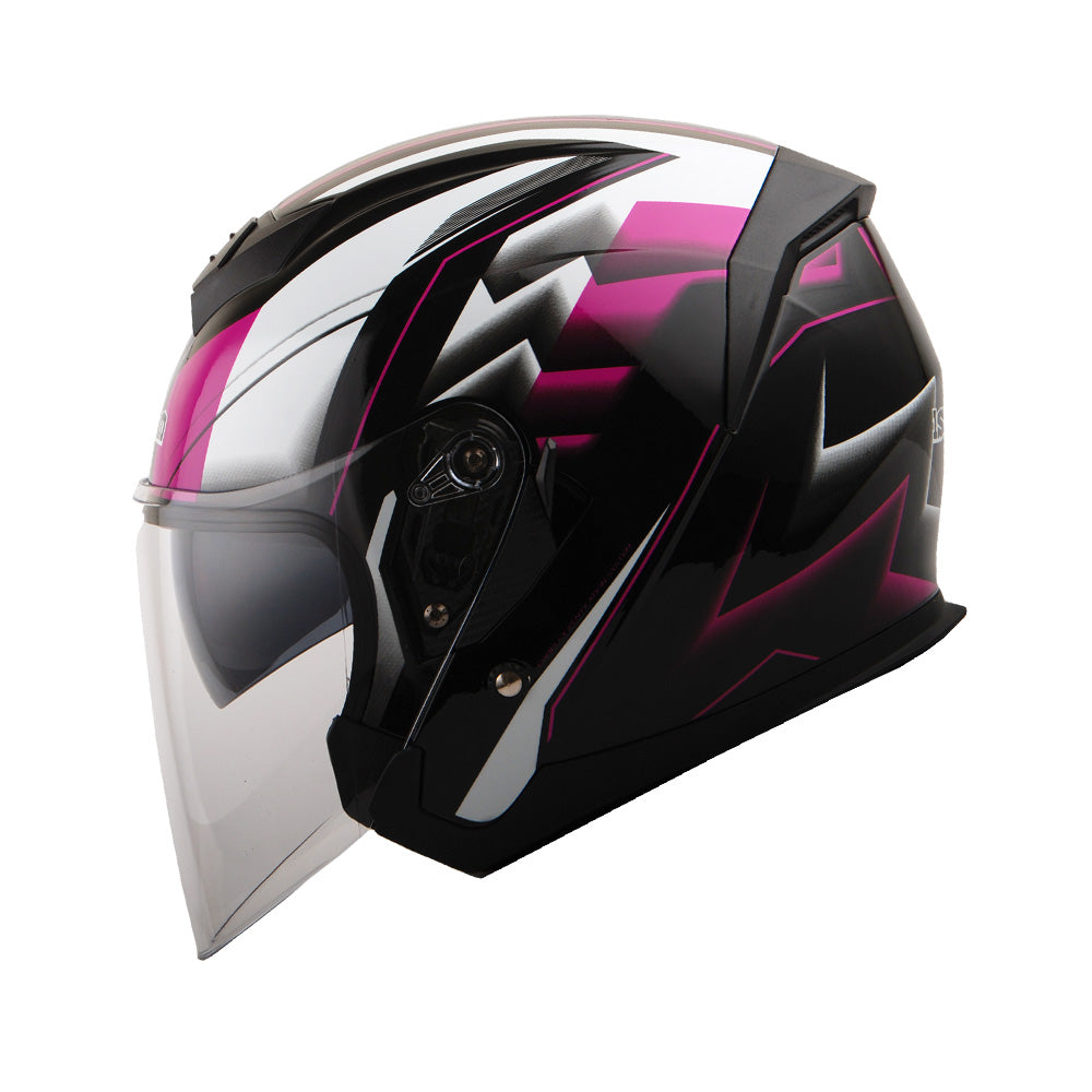 1Storm Motorcycle Open Face Helmet Scooter ClassicL Knight Bike Dual Lens/Sun Visor: HJK526