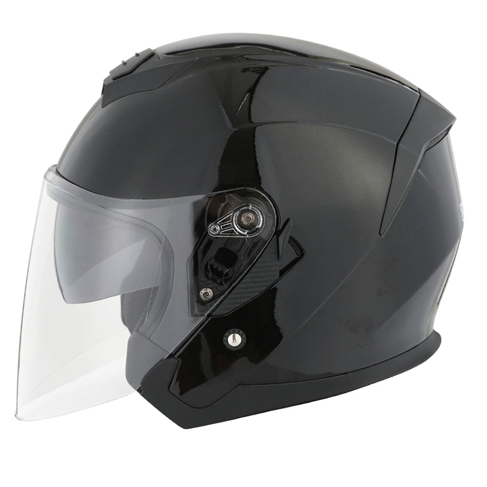 1Storm Motorcycle Open Face Helmet Scooter ClassicL Knight Bike Dual Lens/Sun Visor: HJK526