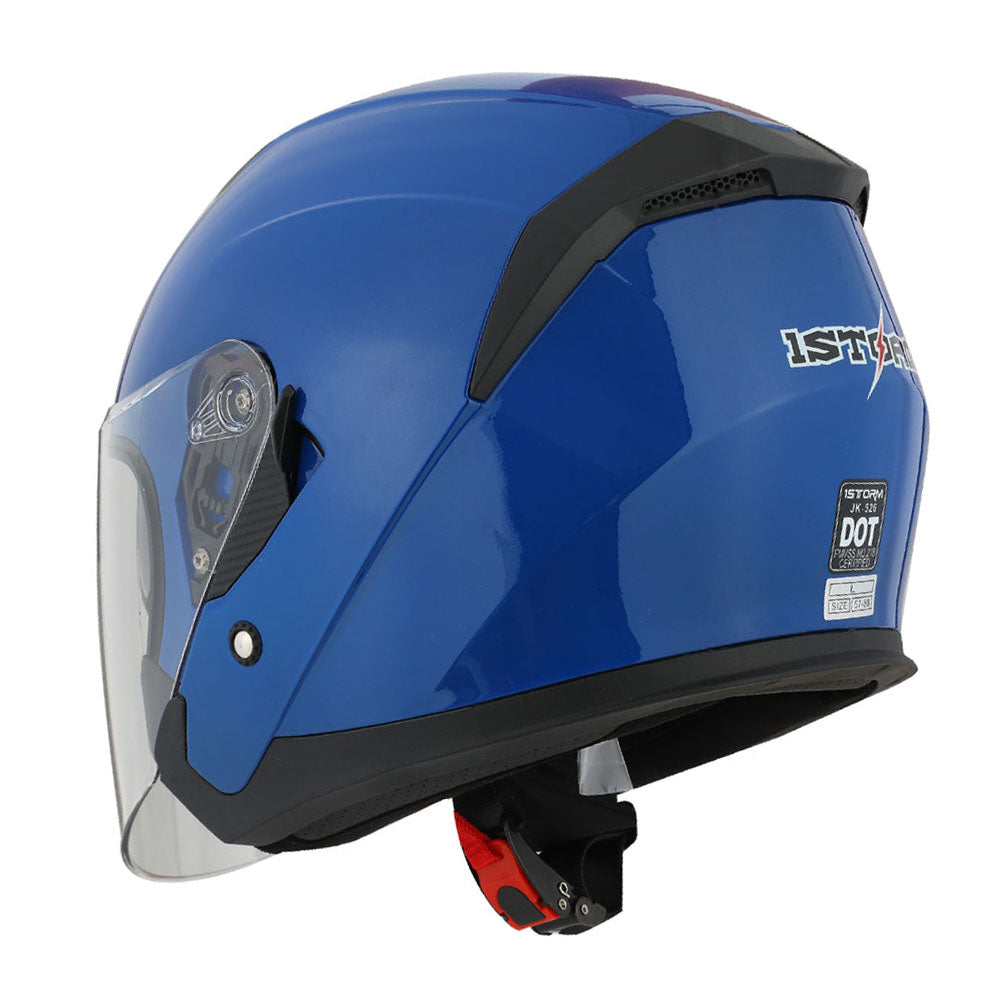 1Storm Motorcycle Open Face Helmet Scooter Classical Knight Bike Dual Lens/Sun Visor + Motorcycle Bluetooth Headset: HJK526