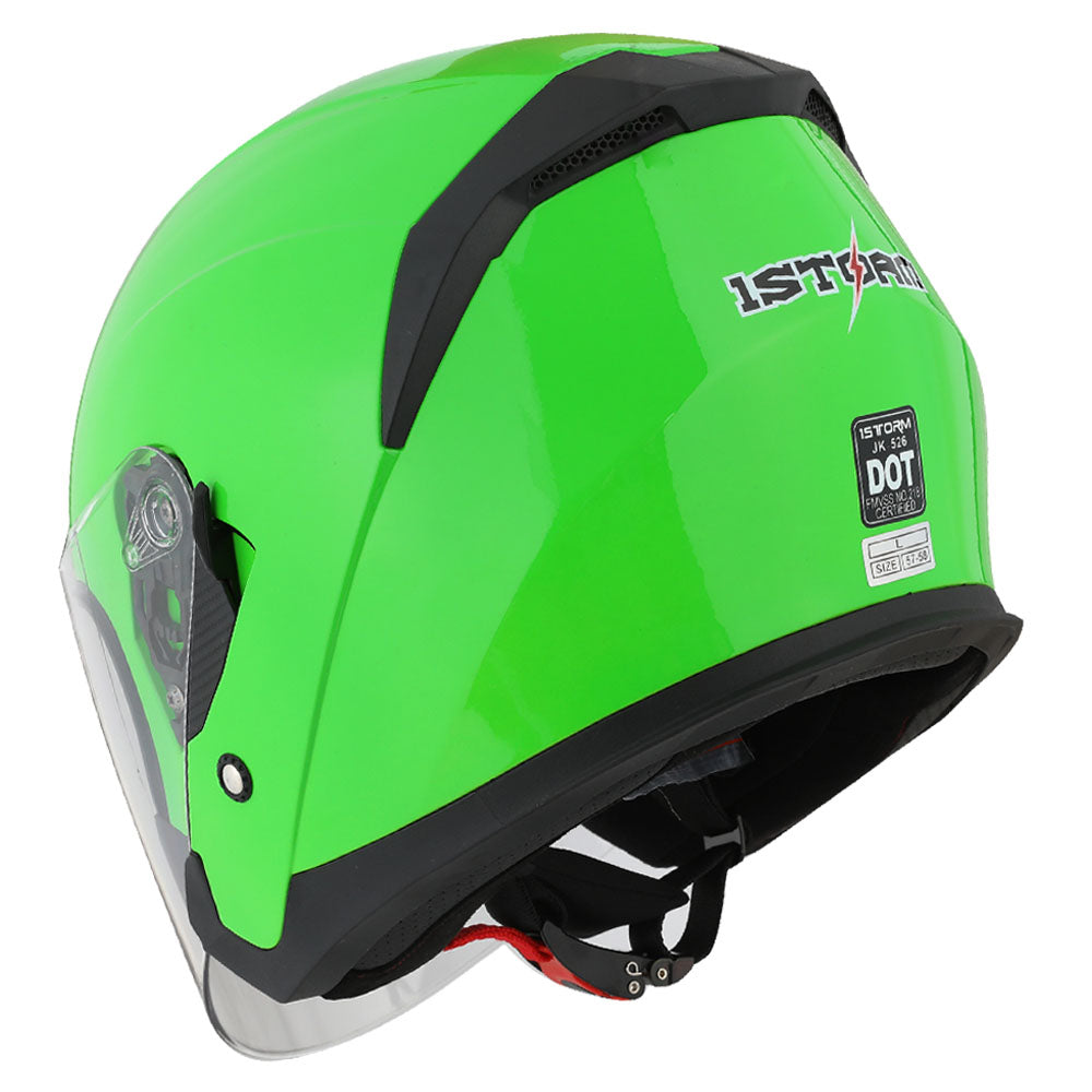 1Storm Motorcycle Open Face Helmet Scooter Classical Knight Bike Dual Lens/Sun Visor + Motorcycle Bluetooth Headset: HJK526