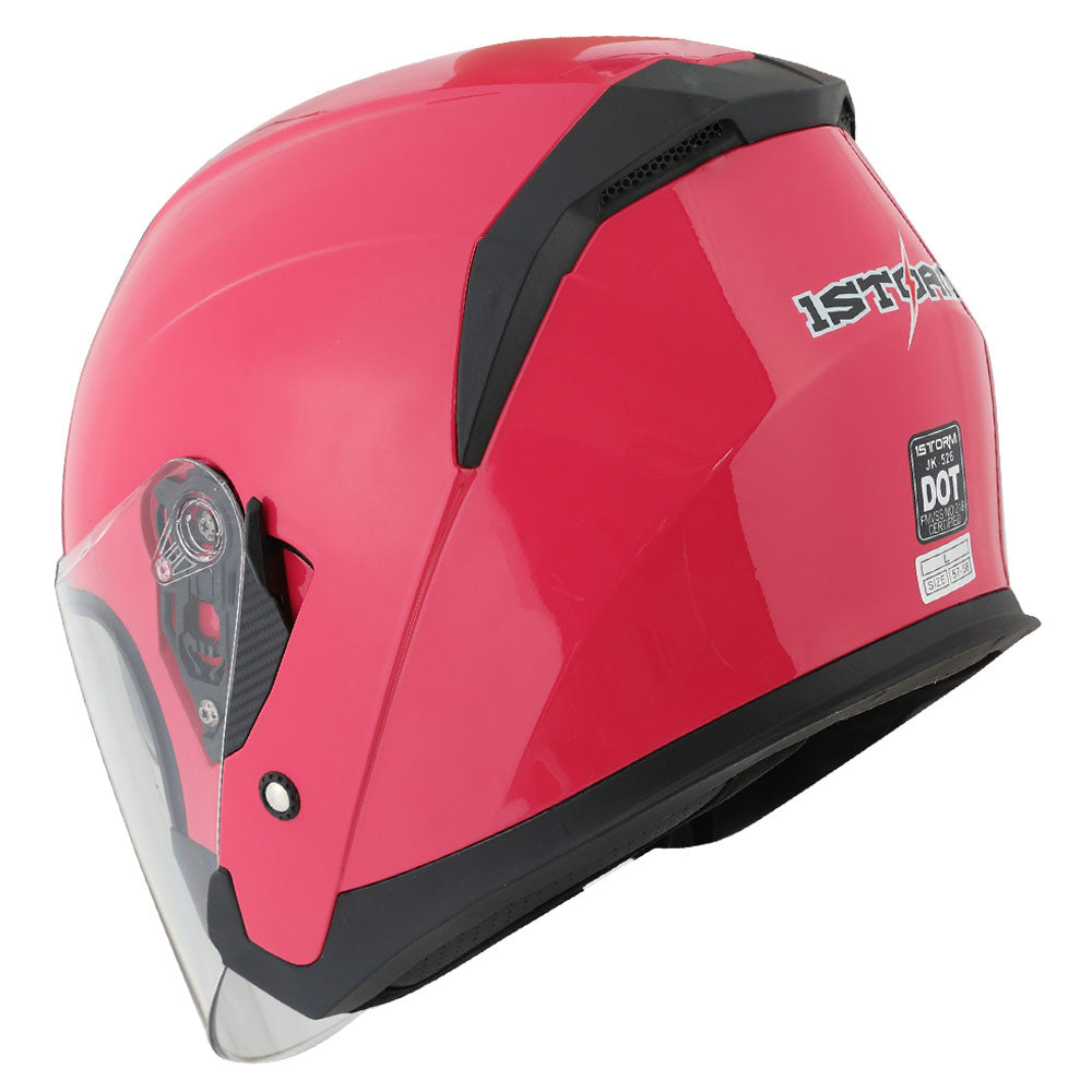 1Storm Motorcycle Open Face Helmet Scooter ClassicL Knight Bike Dual Lens/Sun Visor: HJK526