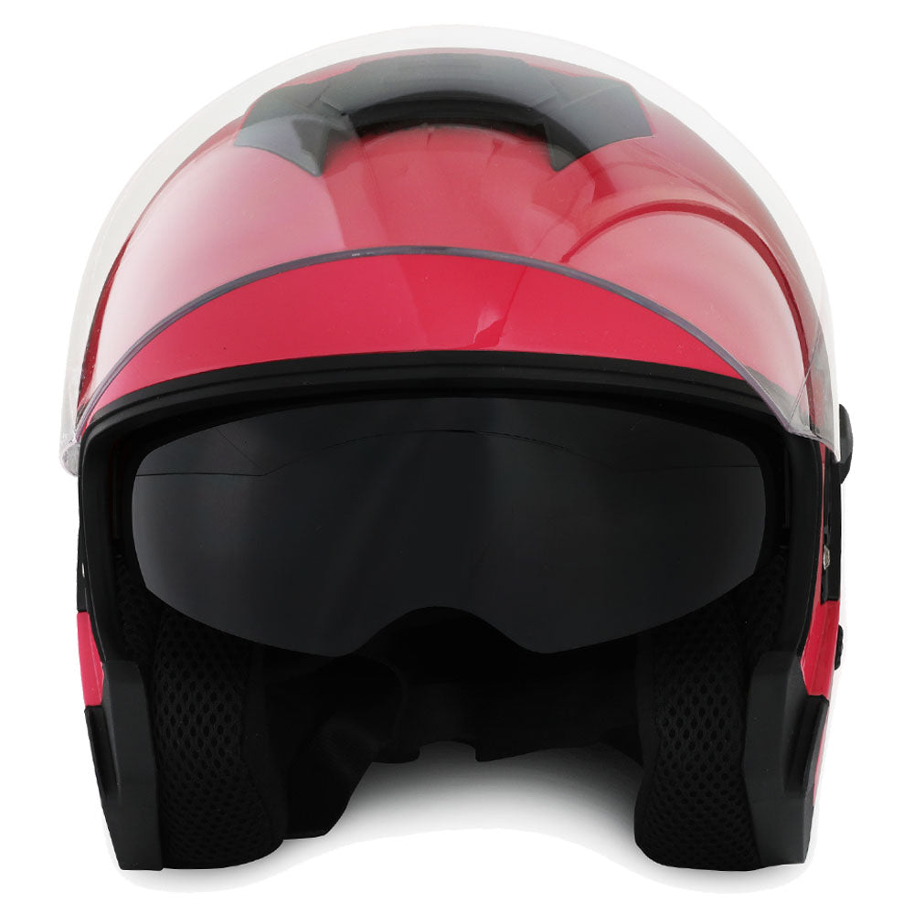 1Storm Motorcycle Open Face Helmet Scooter Classical Knight Bike Dual Lens/Sun Visor + Motorcycle Bluetooth Headset: HJK526