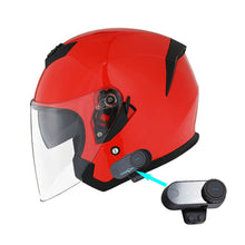 1Storm Motorcycle Open Face Helmet Scooter Classical Knight Bike Dual Lens/Sun Visor + Motorcycle Bluetooth Headset: HJK526