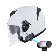 1Storm Motorcycle Open Face Helmet Scooter Classical Knight Bike Dual Lens/Sun Visor + Motorcycle Bluetooth Headset: HJK526