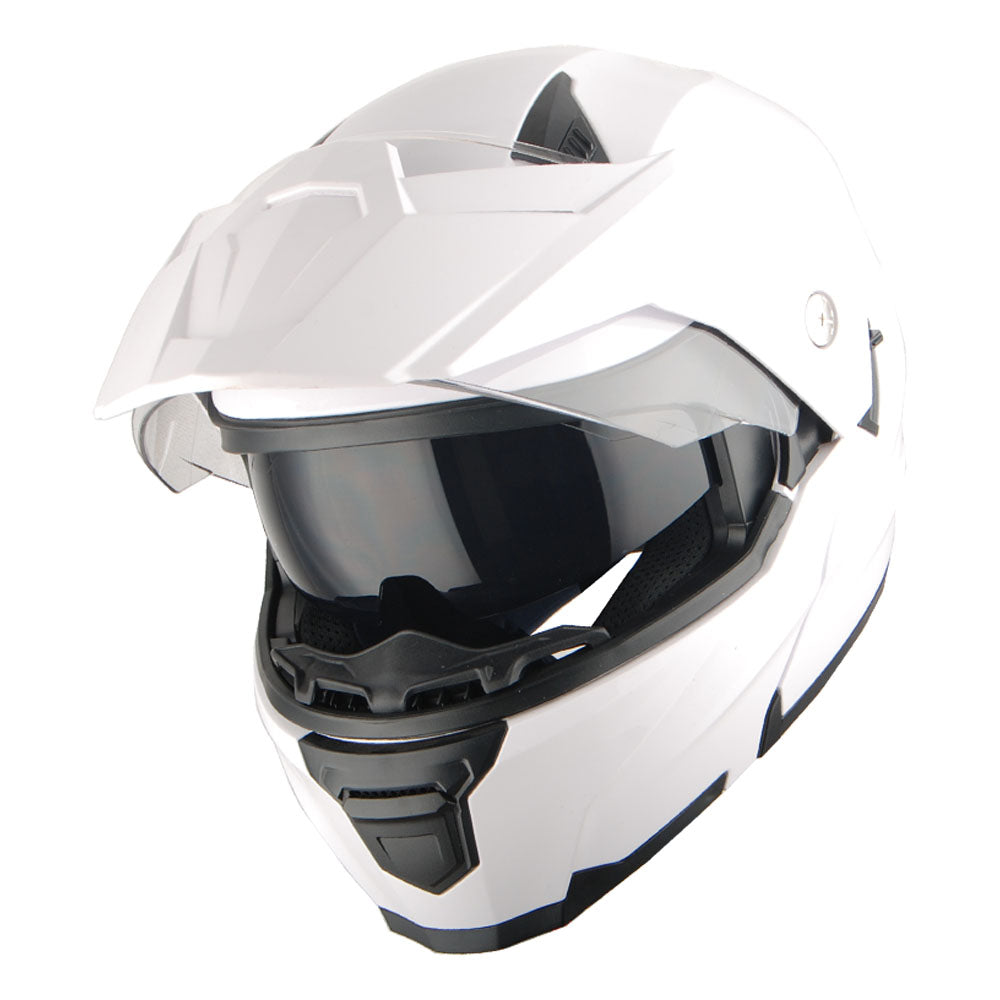 1Storm Motorcycle Dual Sport Modular Flip up Full Face Helmet Dual Visor: HJK910 DSPORT