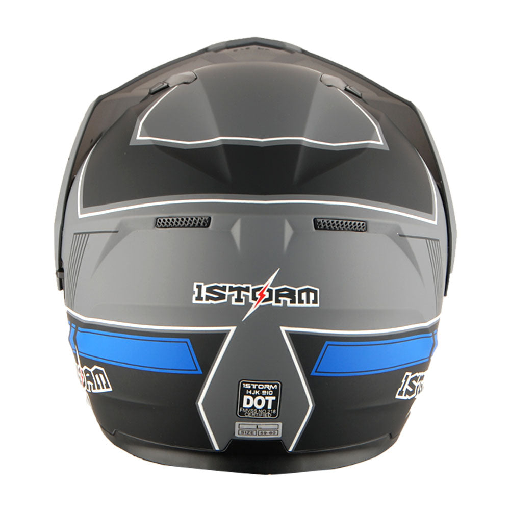 1Storm Motorcycle Dual Sport Modular Flip up Full Face Helmet Dual Visor: HJK910 DSPORT