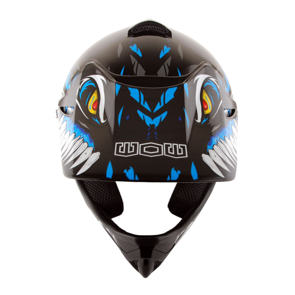 WOW Youth Kids Motocross BMX MX ATV Dirt Bike Helmet HJOY Dragon + Goggles + MG Youth Glove Bundle